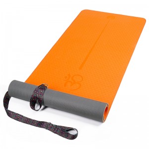 TPE Yoga Mat with Carrying Strap fitness mat for Floor Exercises